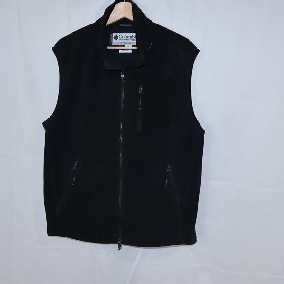 Colombia Black Vest Size Large Men's Three Front Pockets Zip Front - Picture 3 of 16